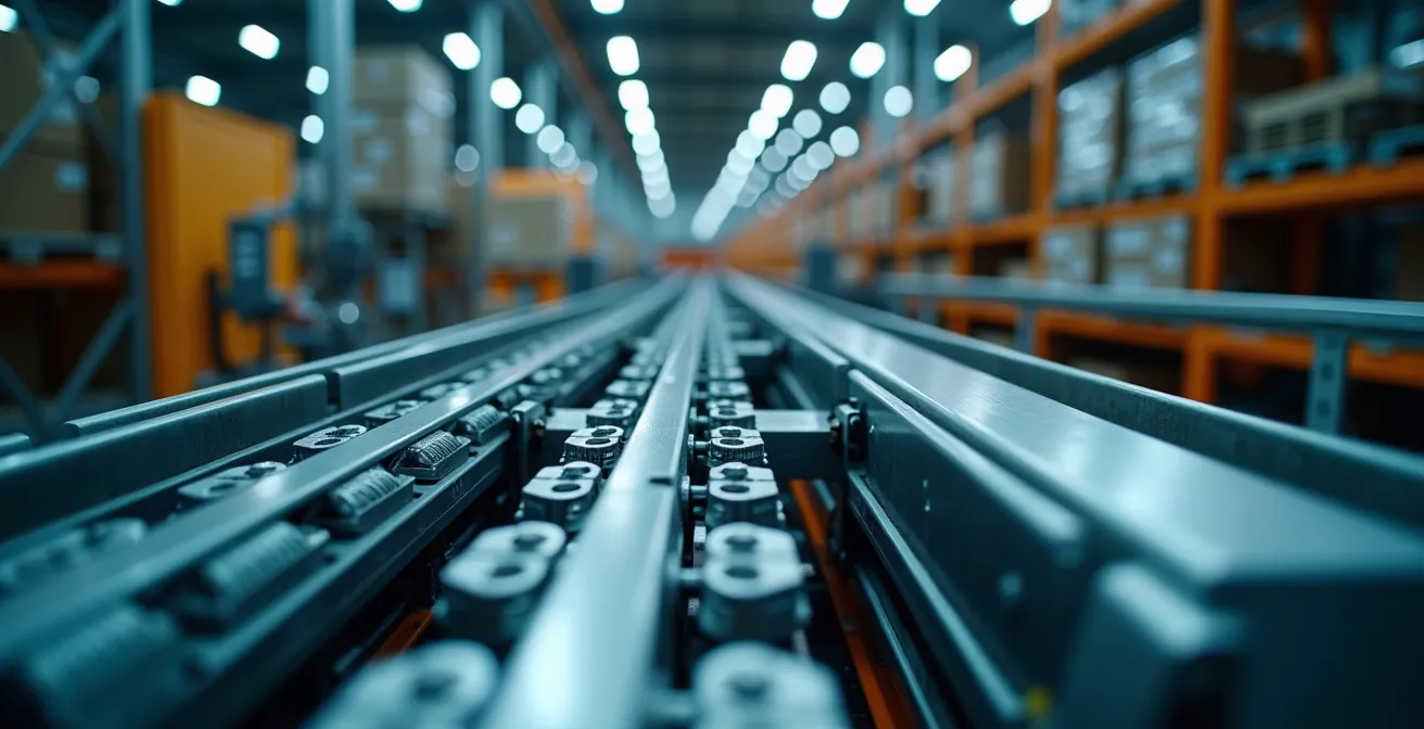 Centro de distribución 3PL con sistemas automatizados y robots de almacén