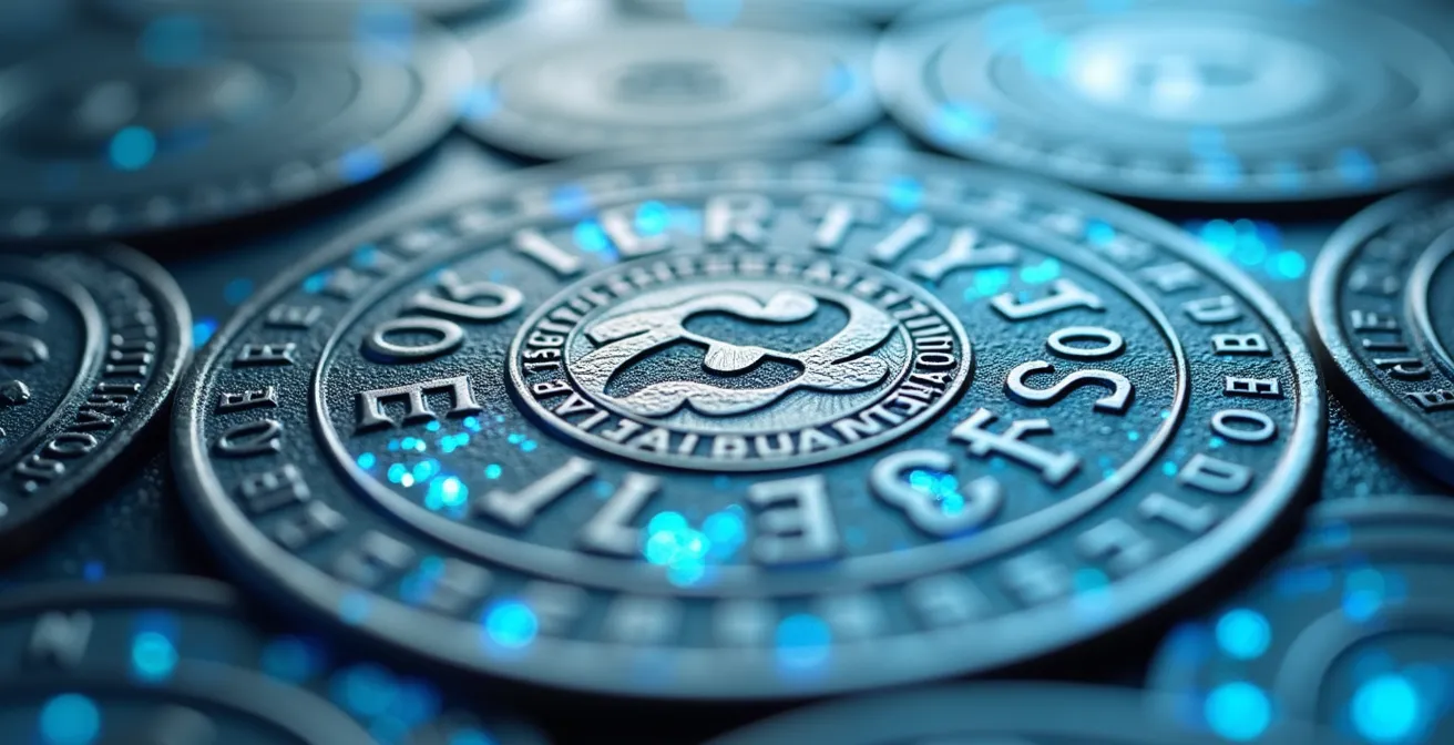 Documentos de certificación ISO y sellos de seguridad digital