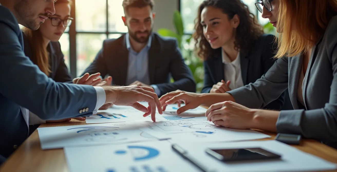 Representación visual de la colaboración estratégica entre empresa y proveedores en la cadena de suministro