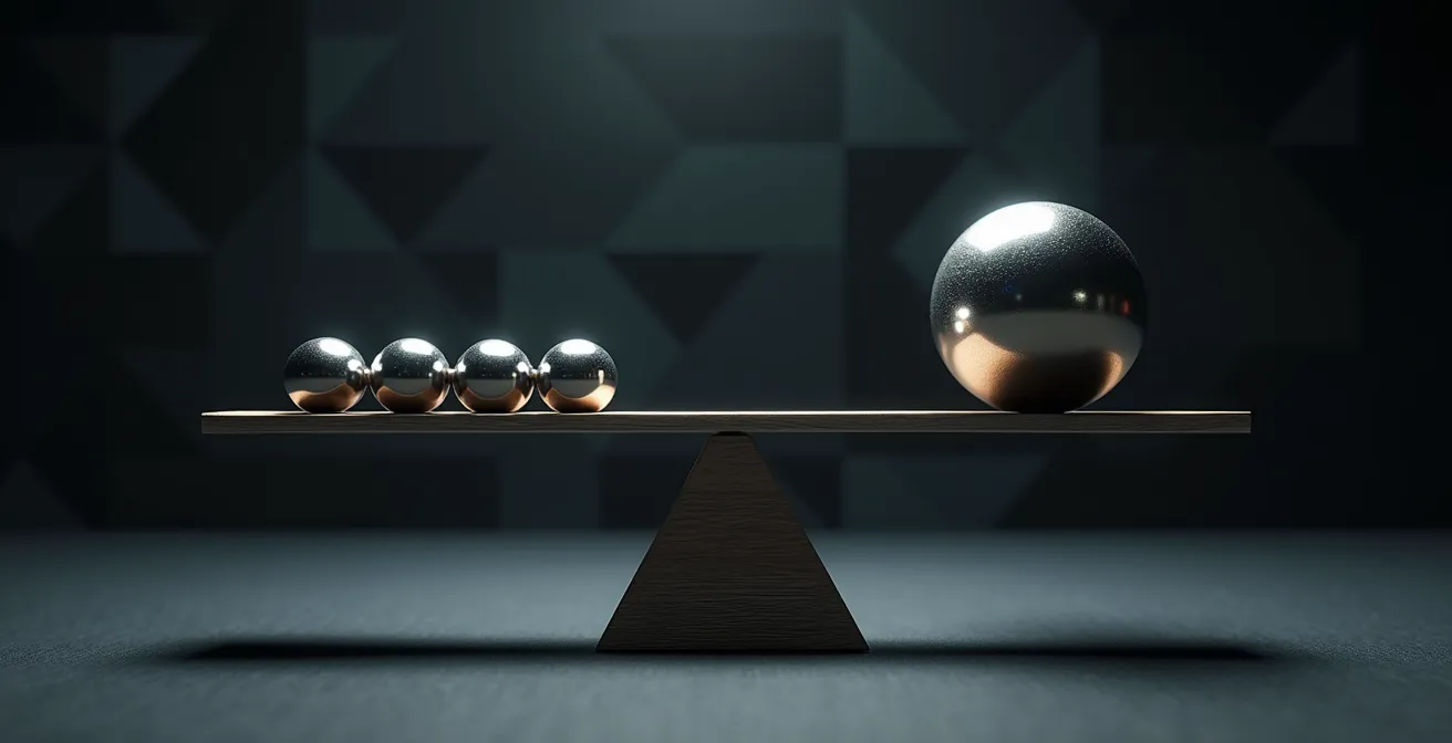 Balanza equilibrada representando poder empresarial