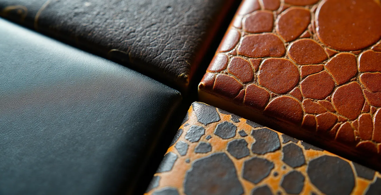 Matriz de decisión para la selección de canal de venta de productos, mostrando diferentes texturas de producto.