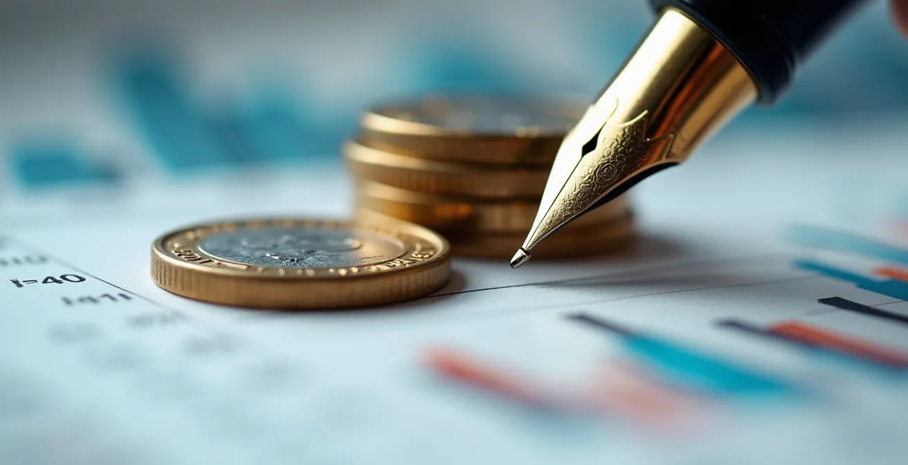 Análisis macro de monedas y gráficos de inversión sobre mesa ejecutiva